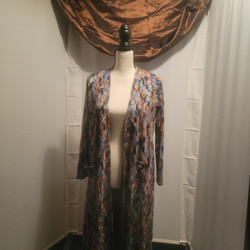 Lula Roe small multicolored, long sleeve duster